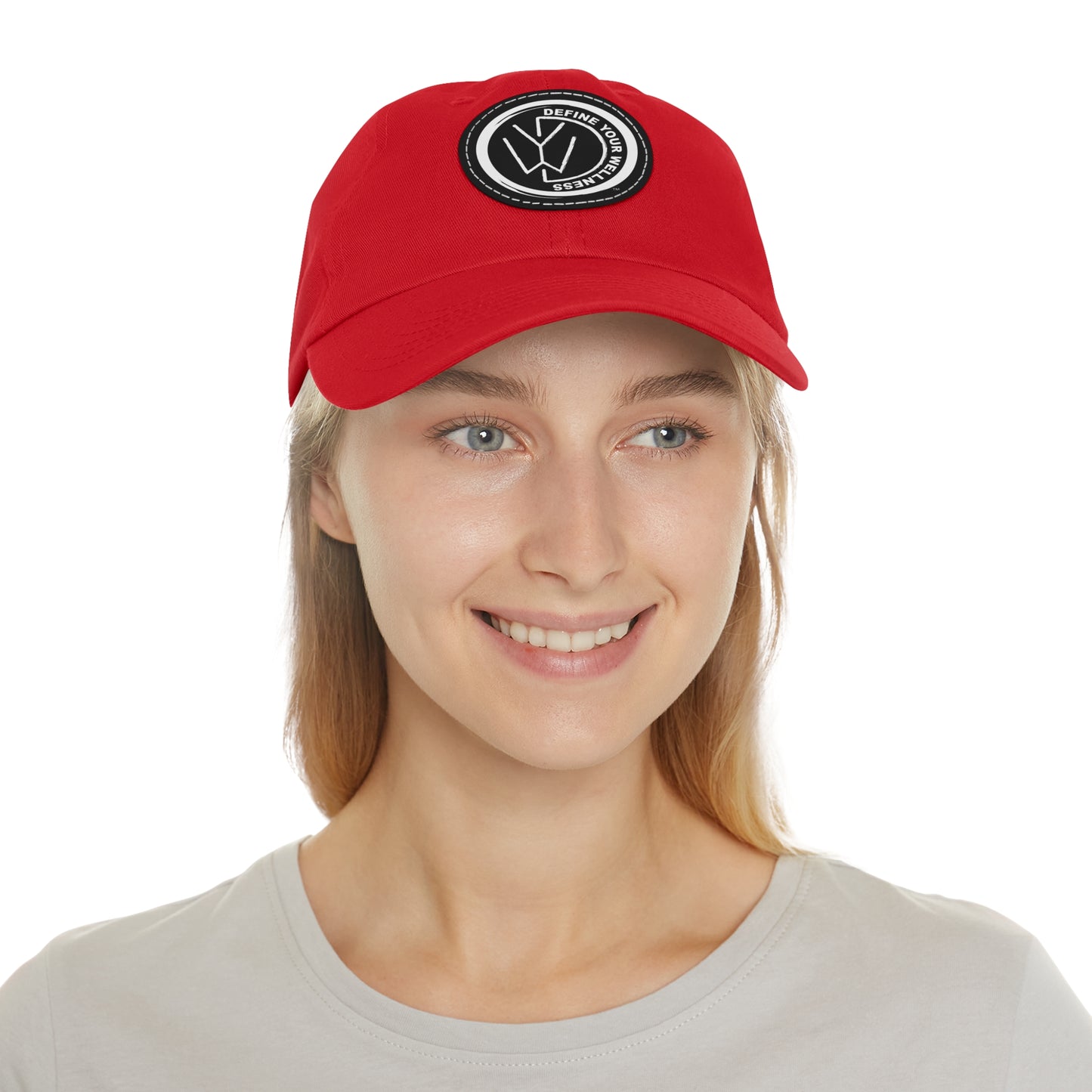 Define Your Wellness - Dad Hat with Leather Patch (Round) - 18 color combinations