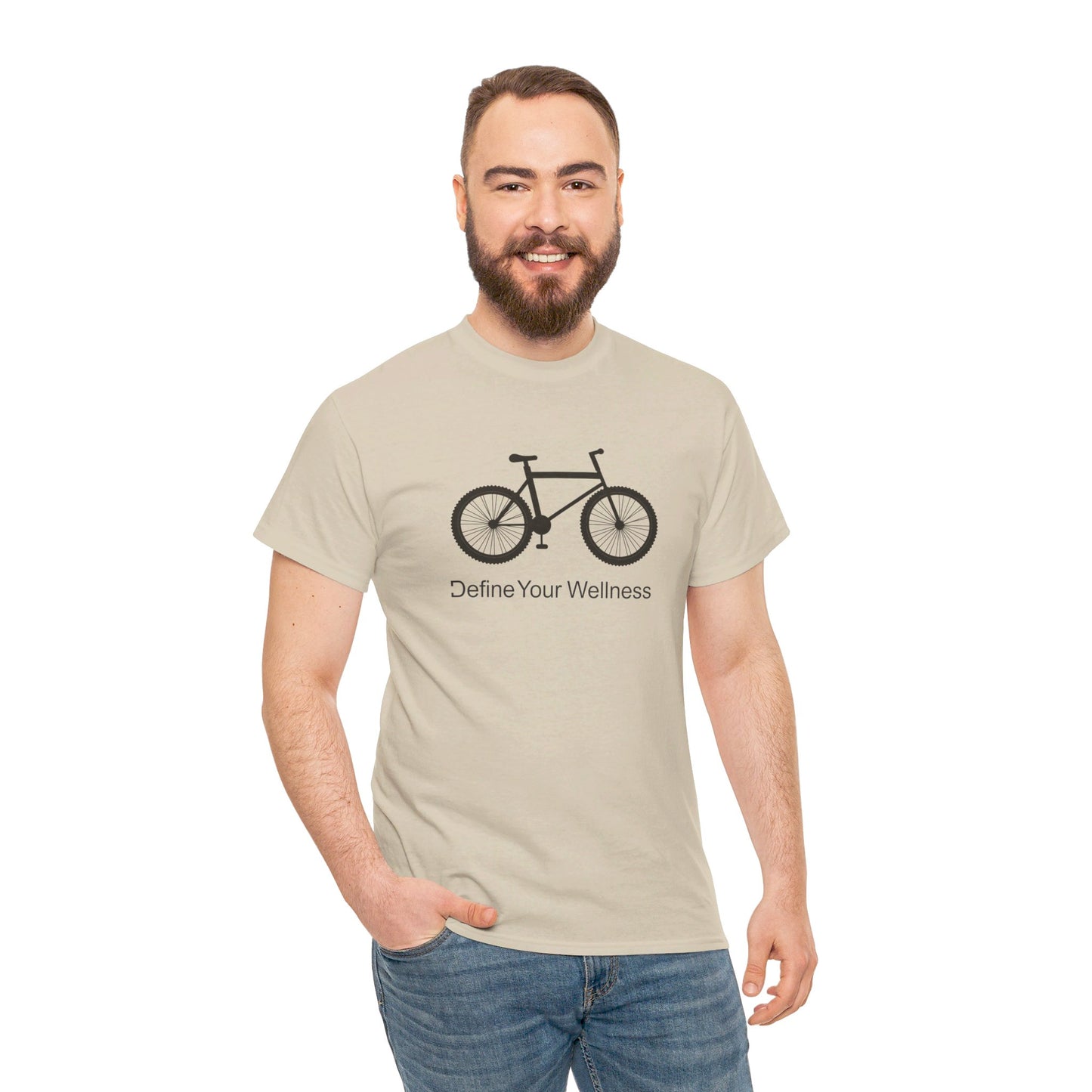 Bike - Define Your Wellness - Unisex Heavy Cotton Tee - 7 colors - front and back