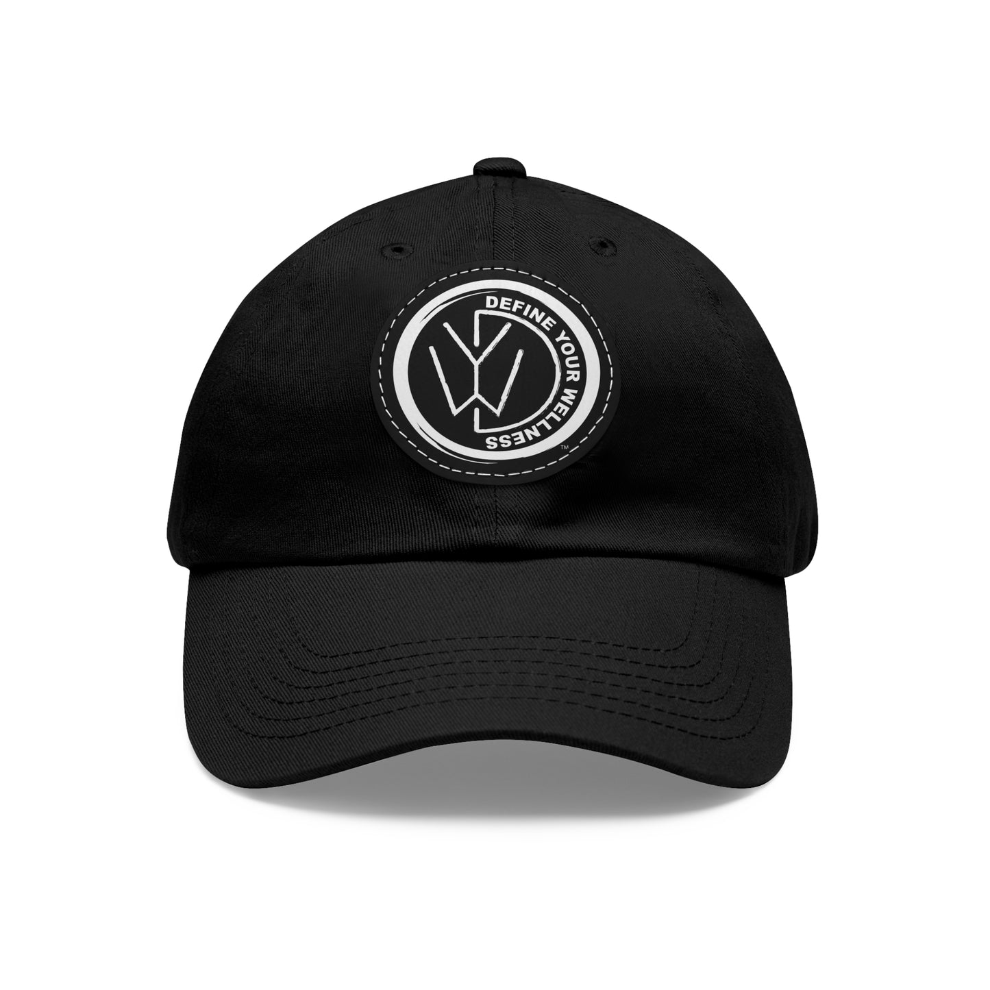 Define Your Wellness - Dad Hat with Leather Patch (Round) - 18 color combinations