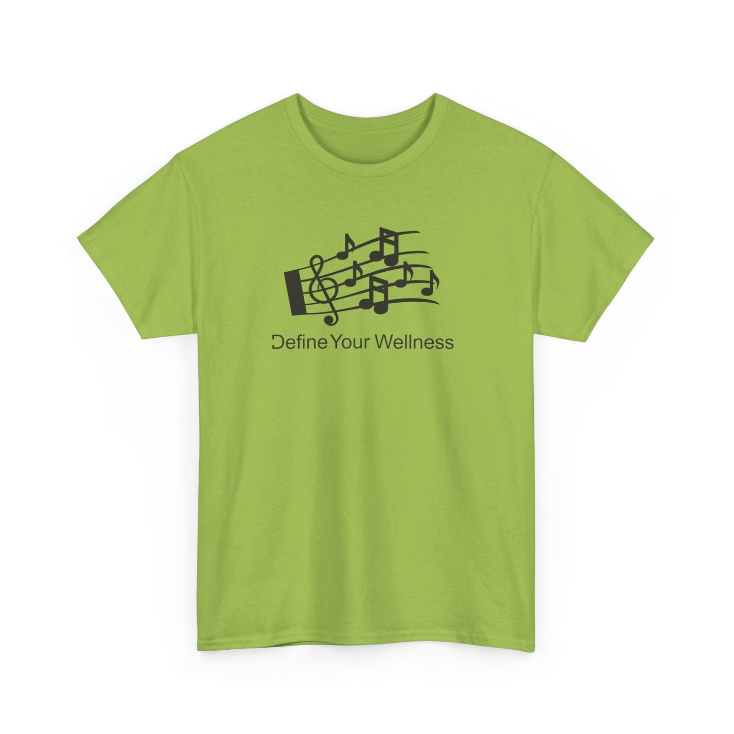 For the Love of Music - Define Your Wellness - Unisex Heavy Cotton Tee - 7 colors - front and back