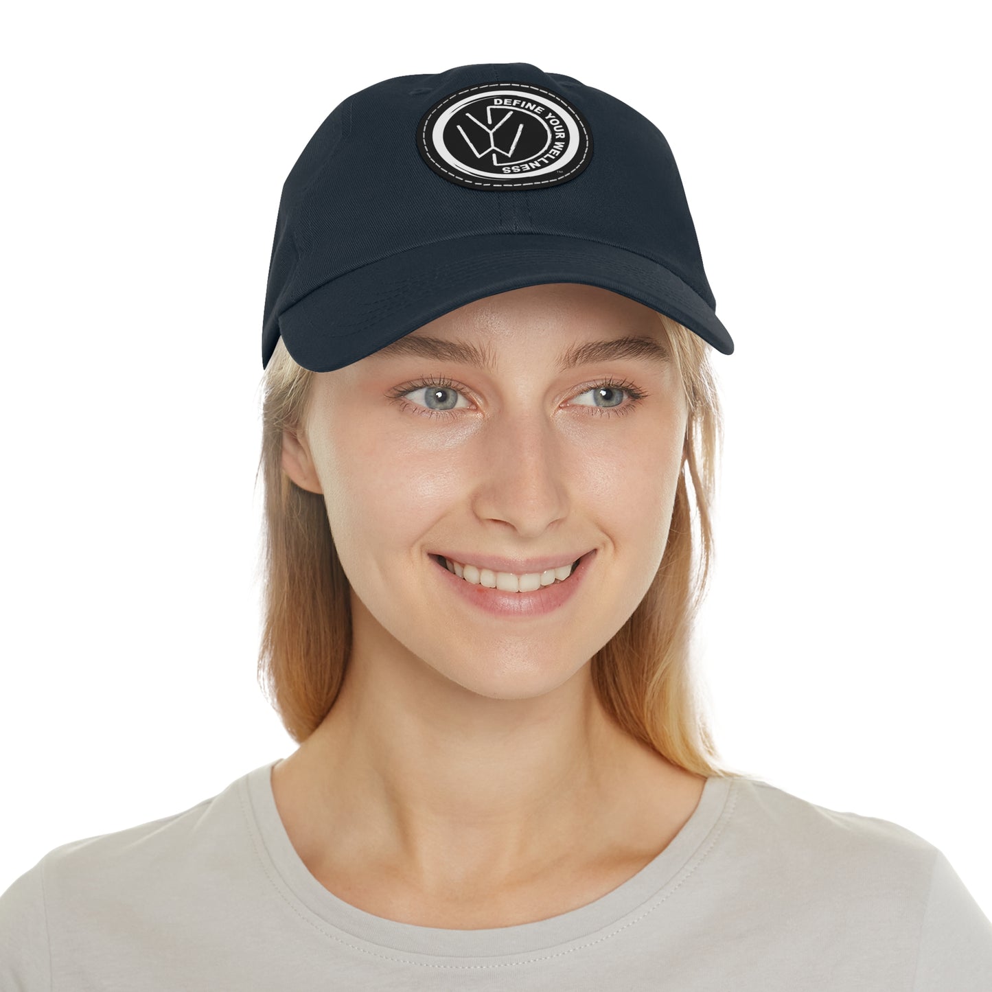 Define Your Wellness - Dad Hat with Leather Patch (Round) - 18 color combinations