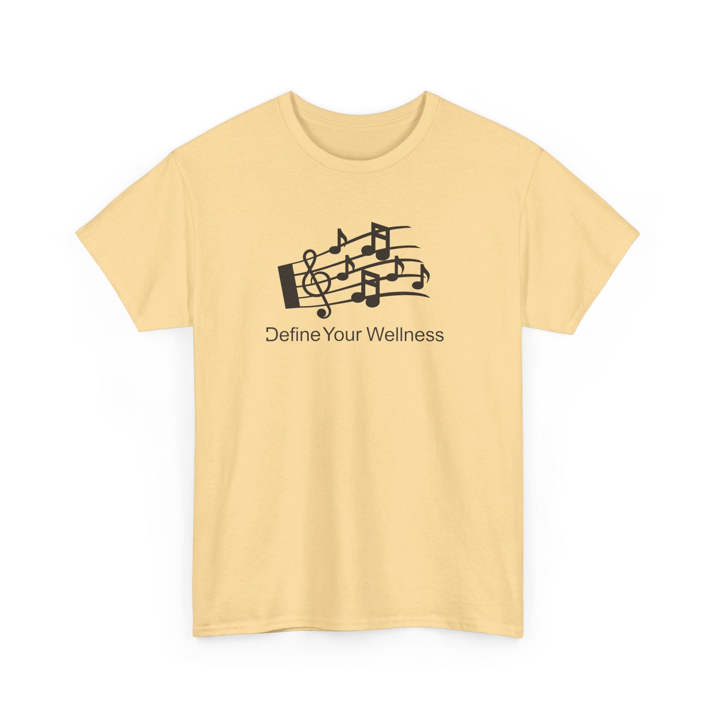 For the Love of Music - Define Your Wellness - Unisex Heavy Cotton Tee - 7 colors - front and back