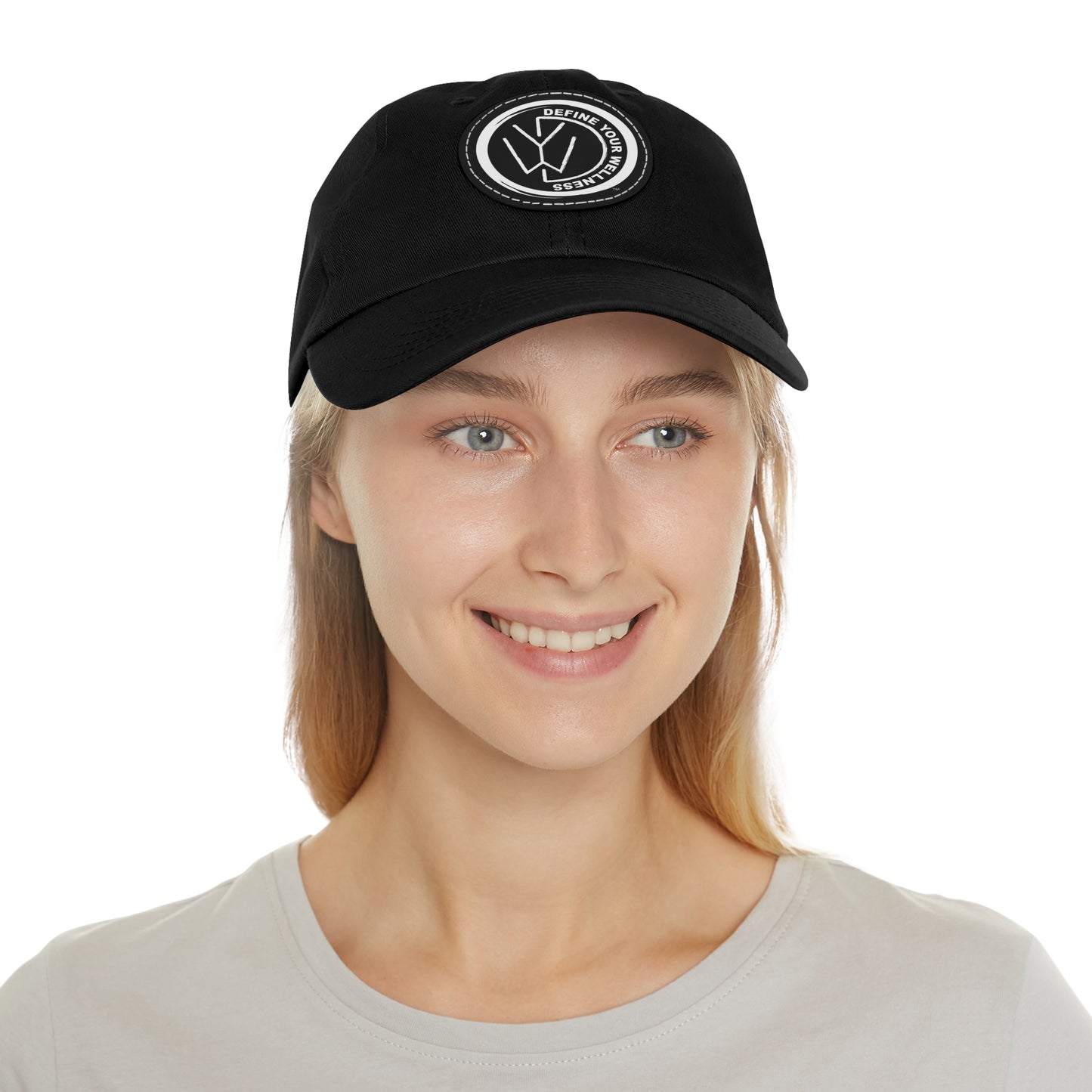 Define Your Wellness - Dad Hat with Leather Patch (Round) - 18 color combinations