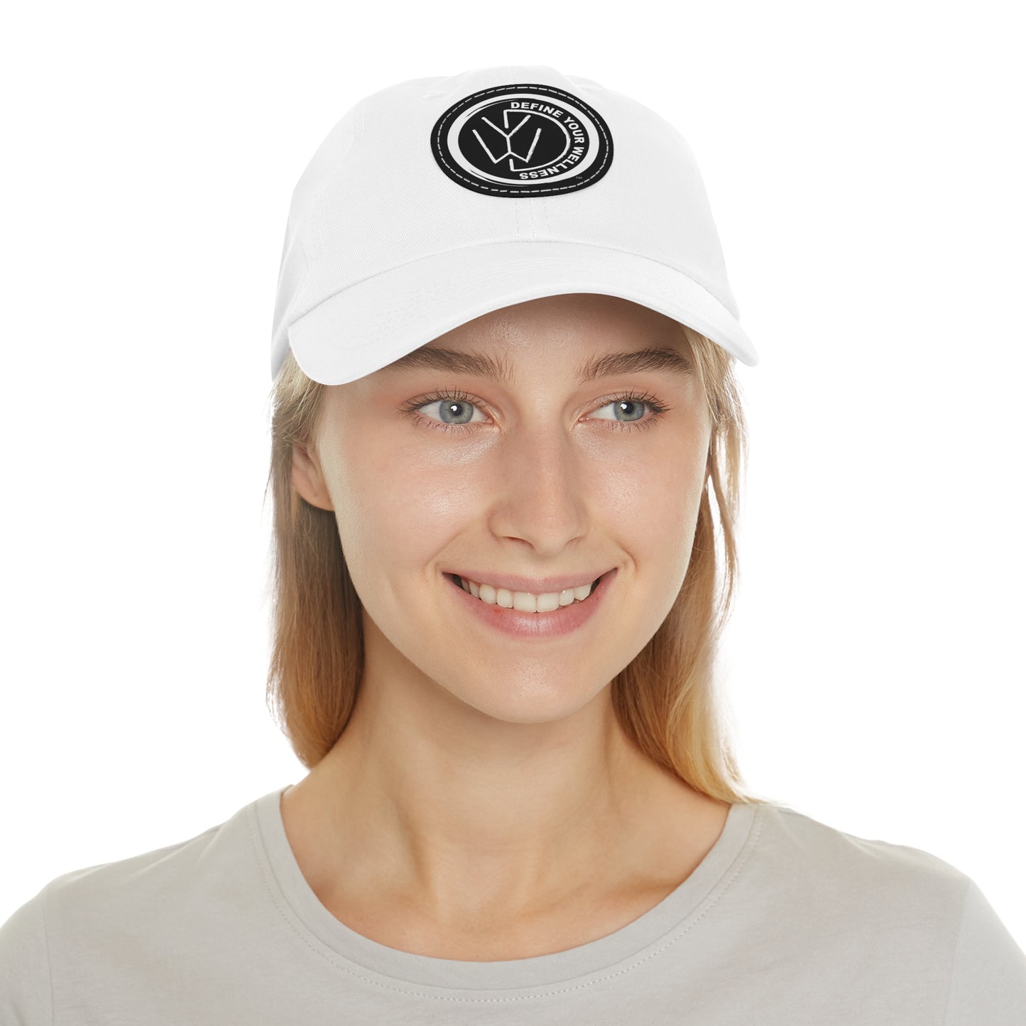 Define Your Wellness - Dad Hat with Leather Patch (Round) - 18 color combinations