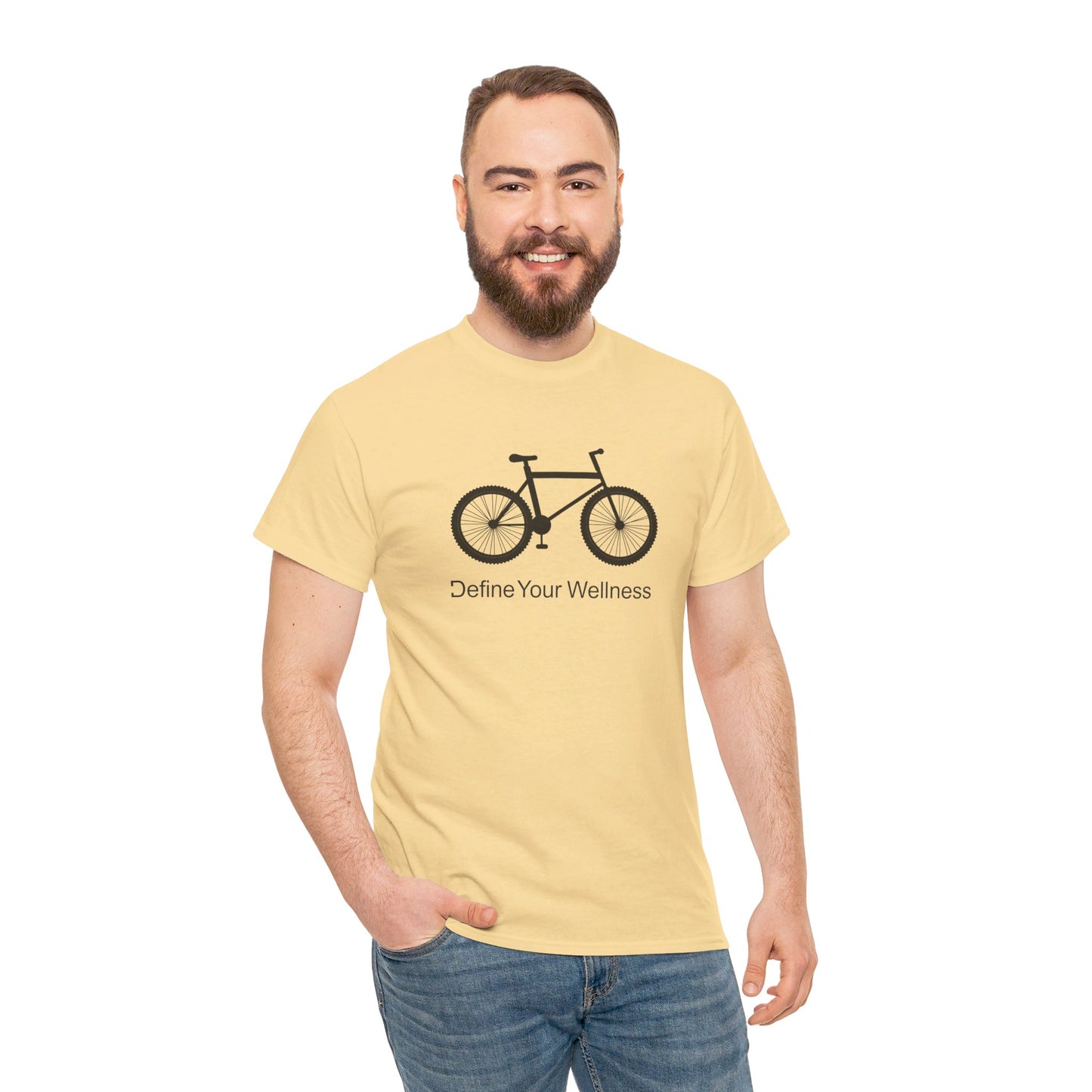 Bike - Define Your Wellness - Unisex Heavy Cotton Tee - 7 colors - front and back