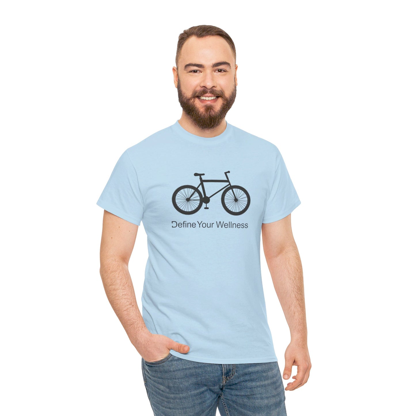 Bike - Define Your Wellness - Unisex Heavy Cotton Tee - 7 colors - front and back