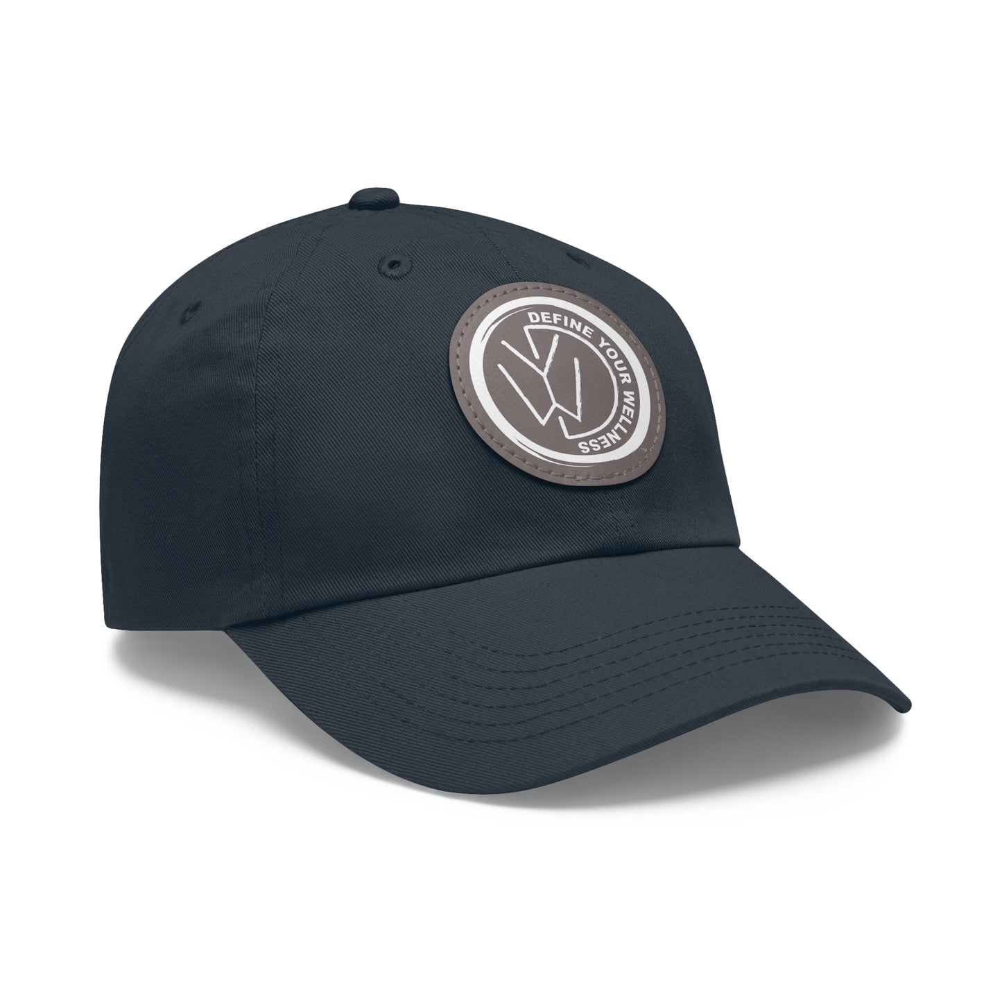 Define Your Wellness - Dad Hat with Leather Patch (Round) - 18 color combinations