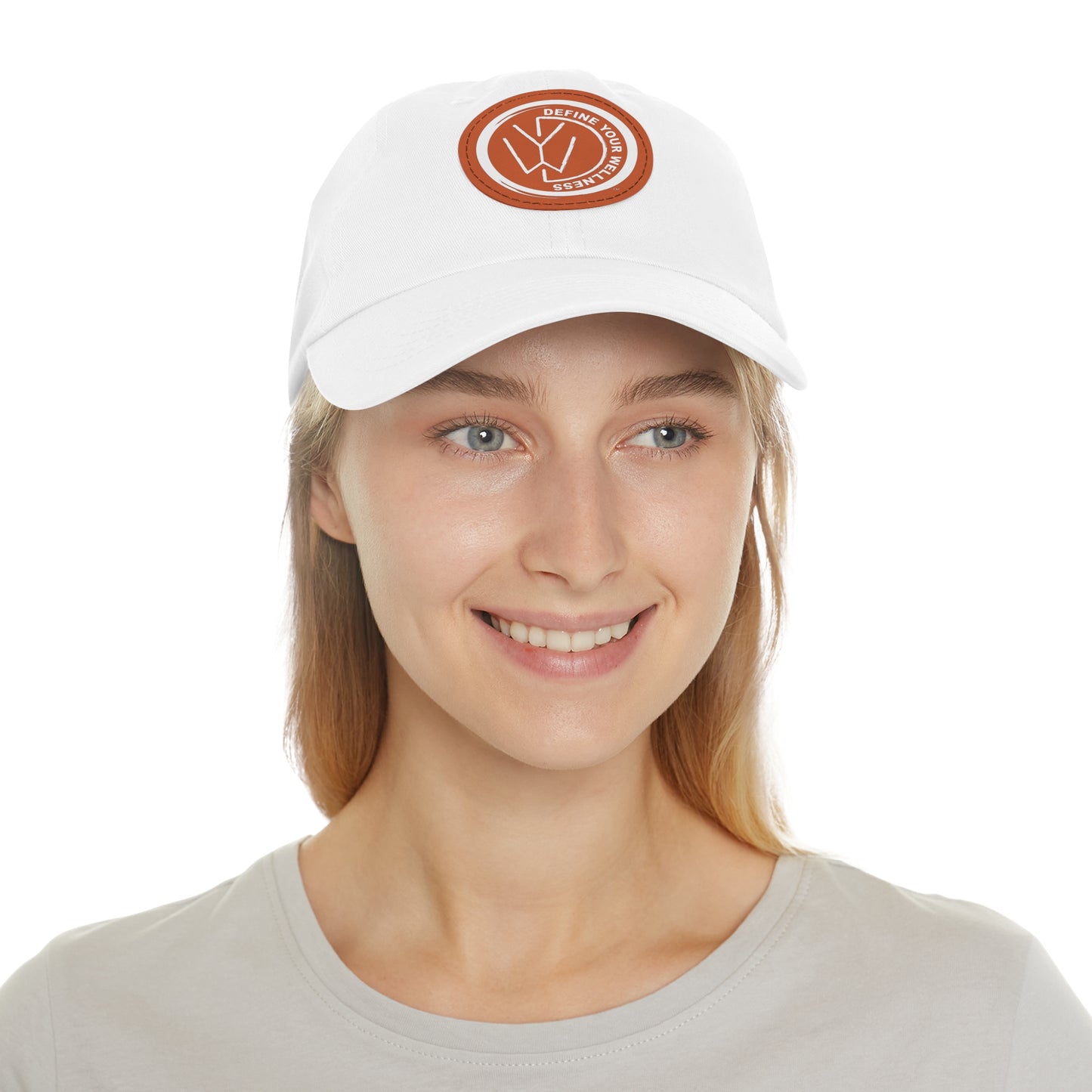 Define Your Wellness - Dad Hat with Leather Patch (Round) - 18 color combinations