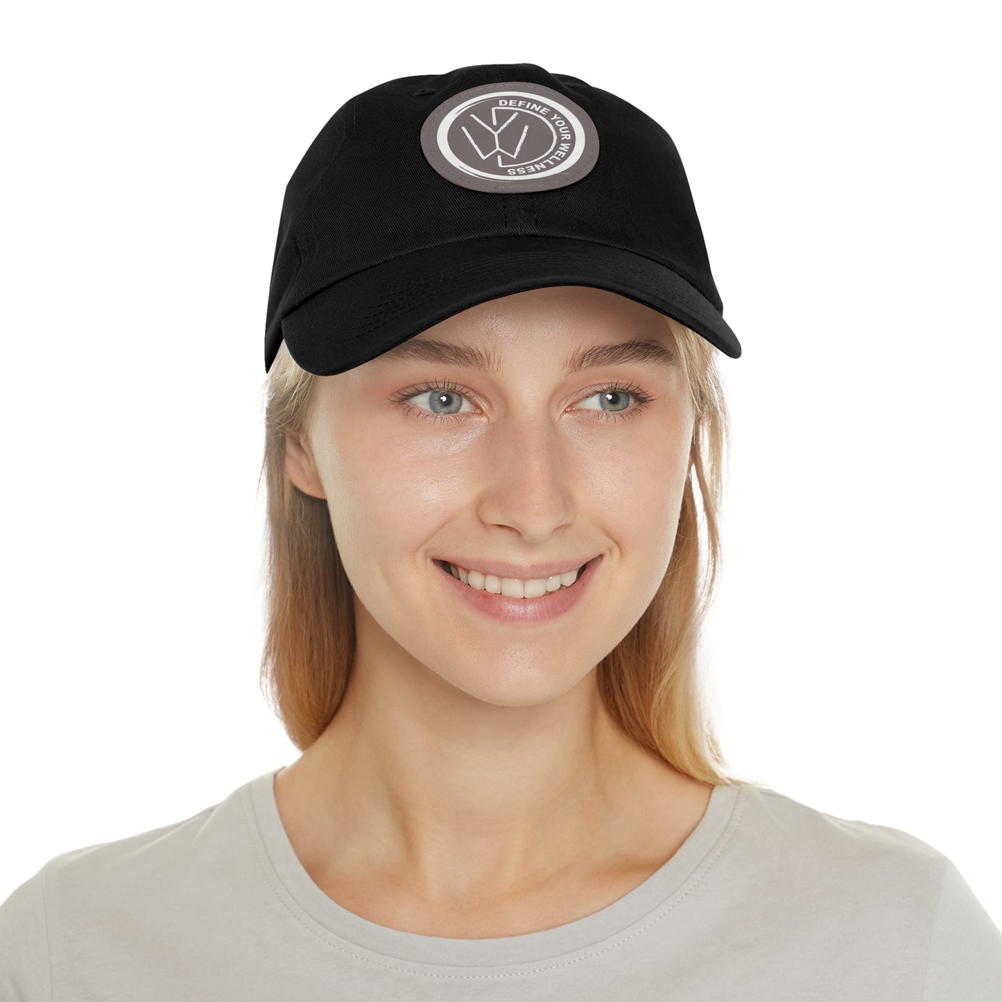 Define Your Wellness - Dad Hat with Leather Patch (Round) - 18 color combinations