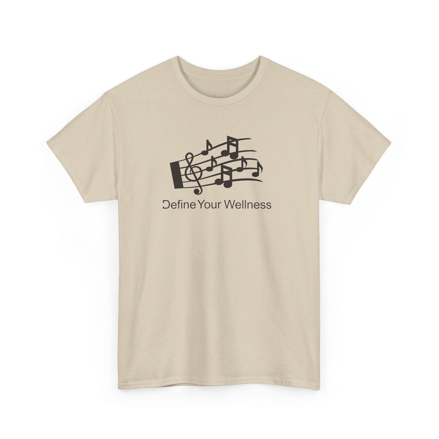 For the Love of Music - Define Your Wellness - Unisex Heavy Cotton Tee - 7 colors - front and back