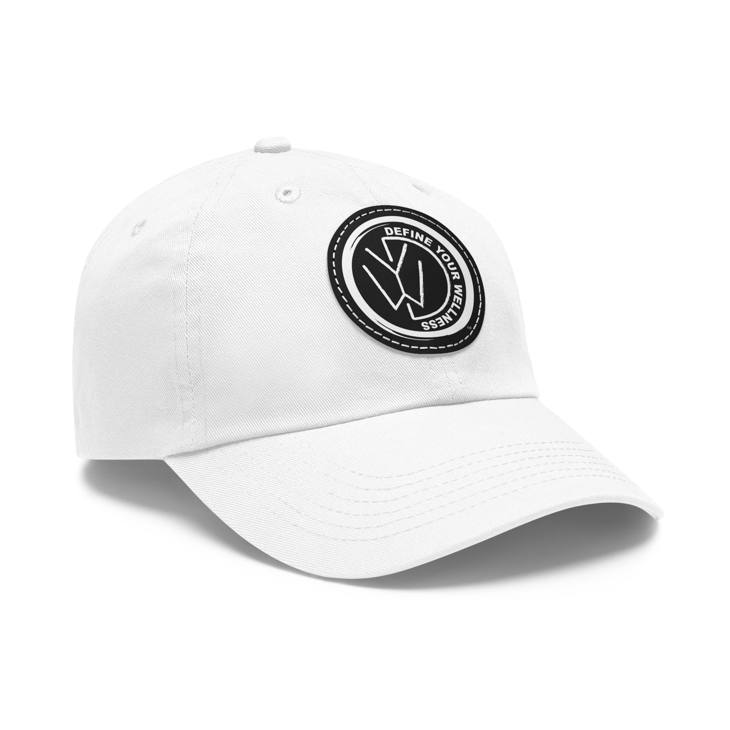 Define Your Wellness - Dad Hat with Leather Patch (Round) - 18 color combinations