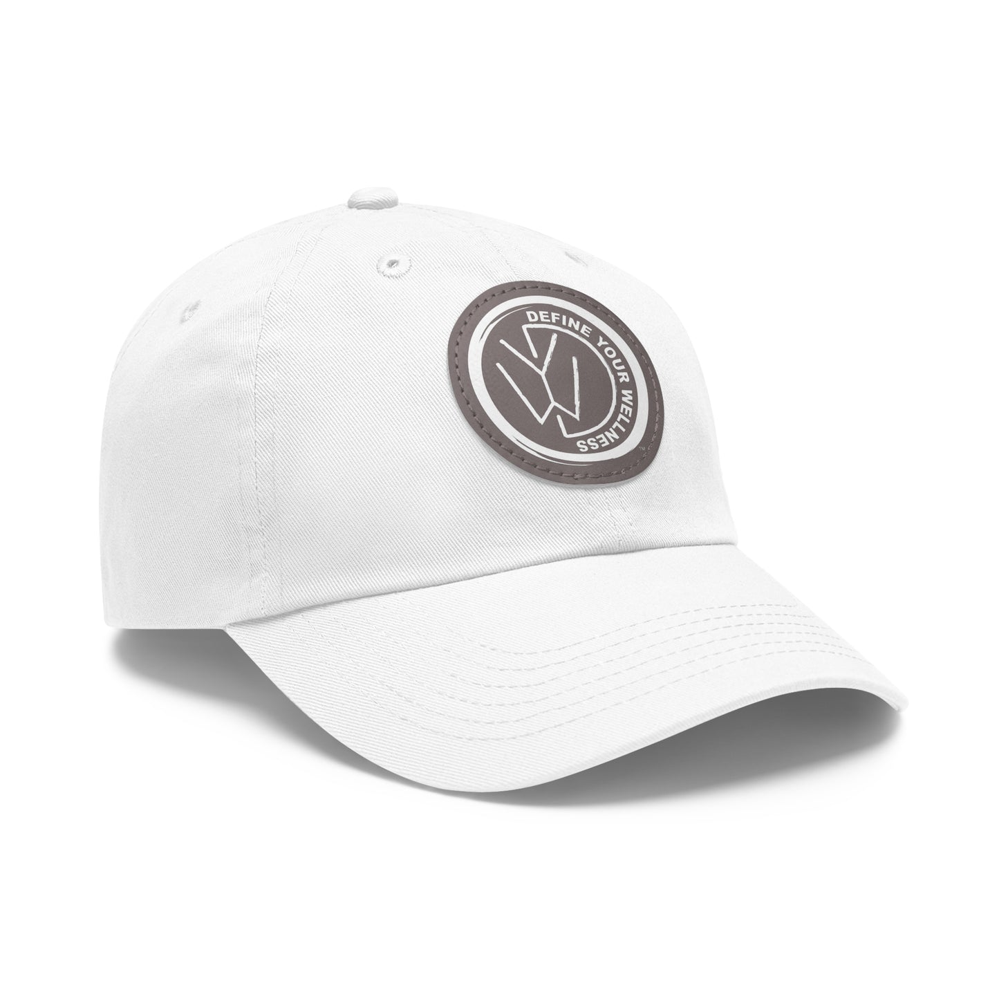 Define Your Wellness - Dad Hat with Leather Patch (Round) - 18 color combinations