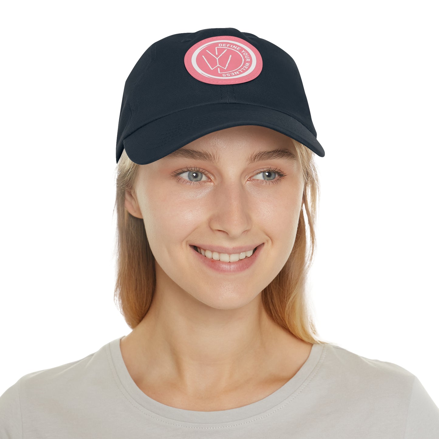 Define Your Wellness - Dad Hat with Leather Patch (Round) - 18 color combinations
