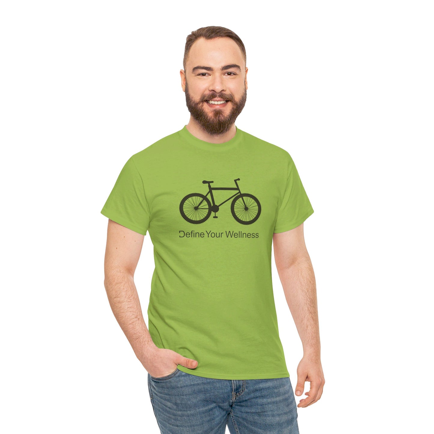 Bike - Define Your Wellness - Unisex Heavy Cotton Tee - 7 colors - front and back