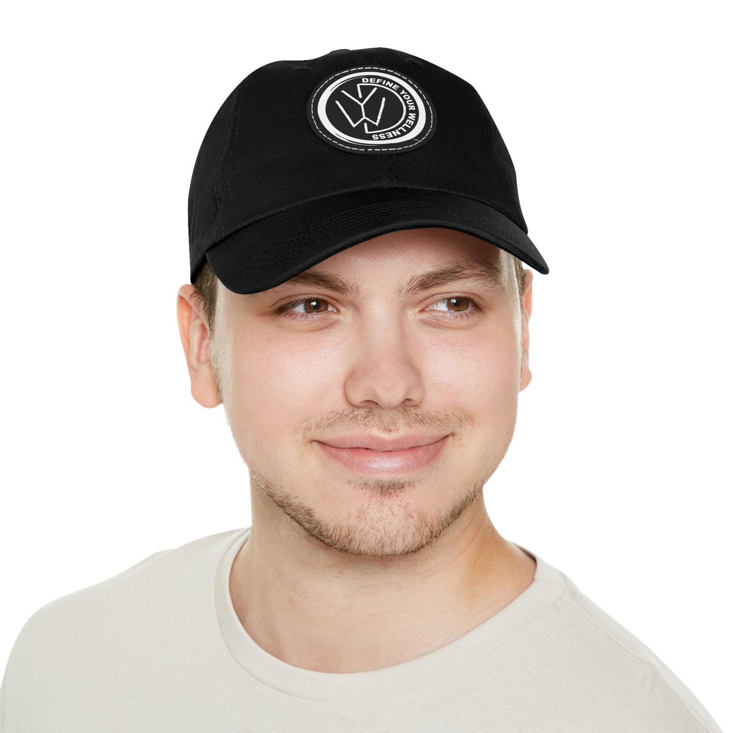 Define Your Wellness - Dad Hat with Leather Patch (Round) - 18 color combinations