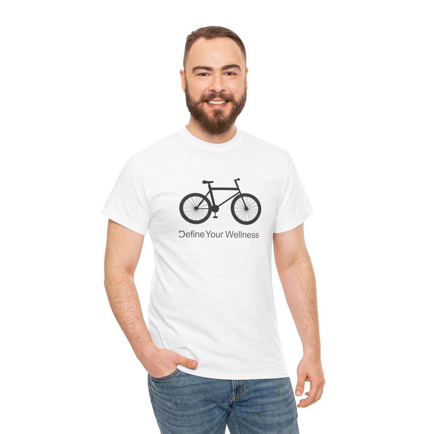 Bike - Define Your Wellness - Unisex Heavy Cotton Tee - 7 colors - front and back