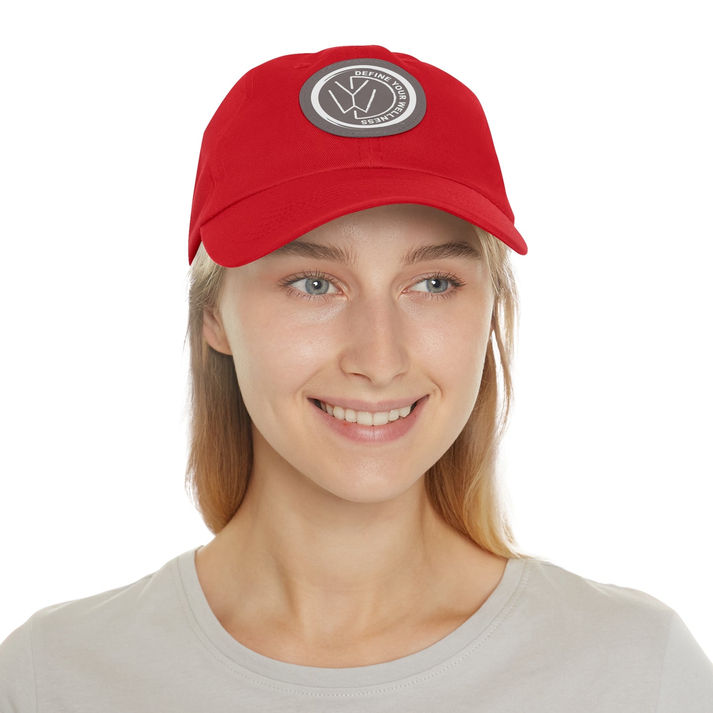 Define Your Wellness - Dad Hat with Leather Patch (Round) - 18 color combinations