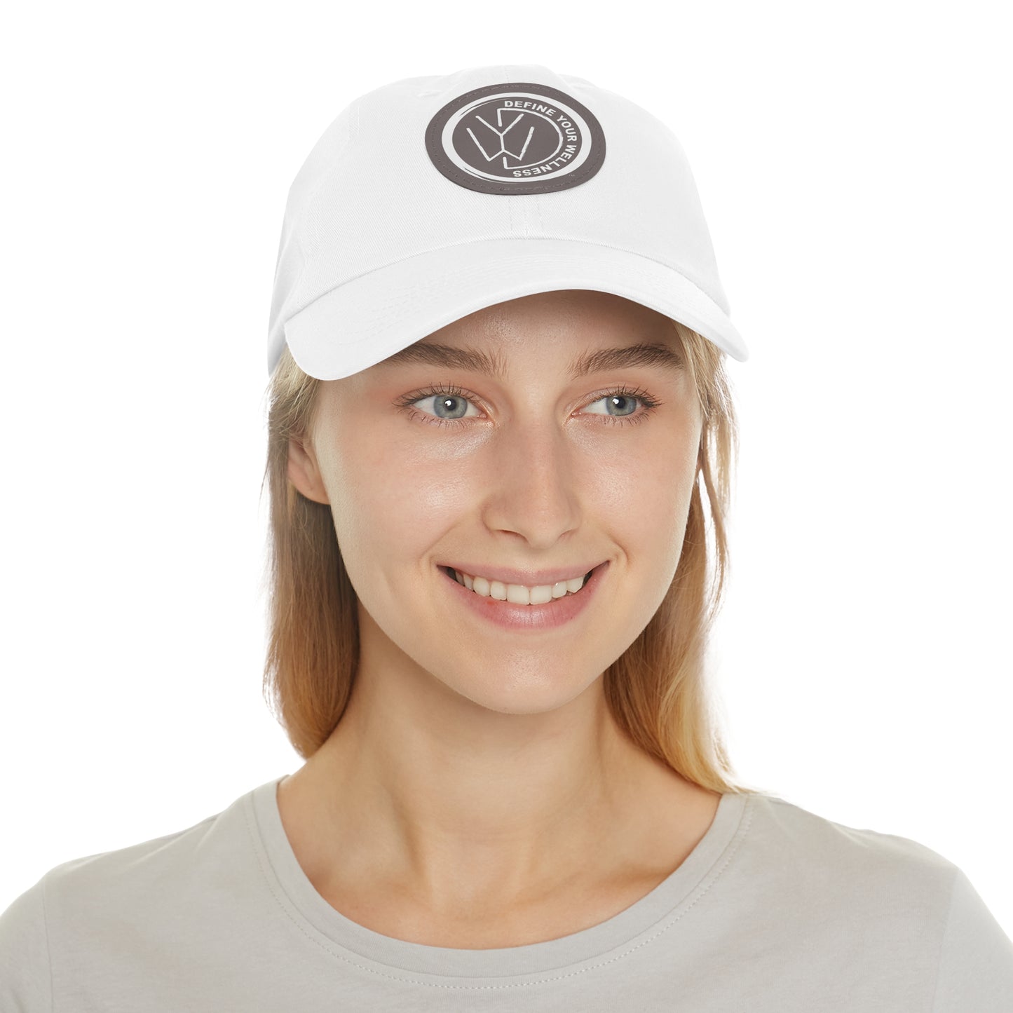 Define Your Wellness - Dad Hat with Leather Patch (Round) - 18 color combinations